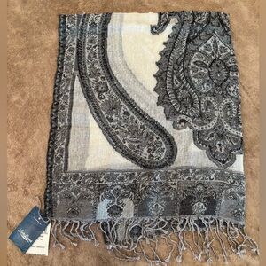 NWT Lucky Brand Beaded Tapestry Scarf